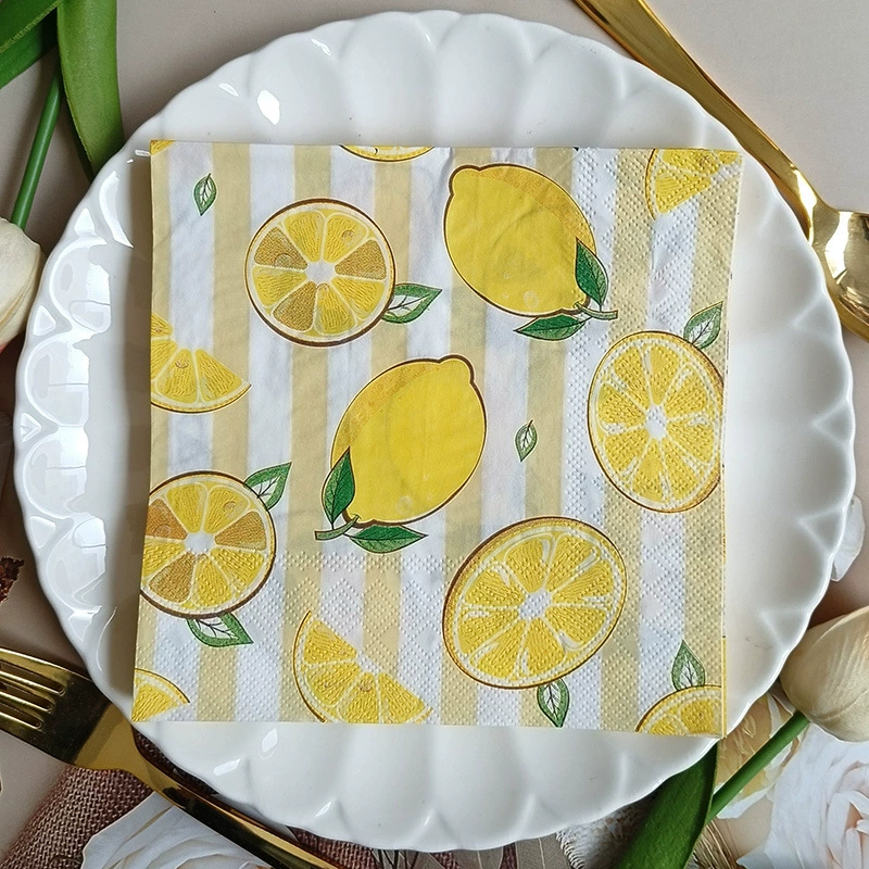 Baby Food For 2 Year Old - 20Pcs/bag Summer Lemon Theme Paper Napkins