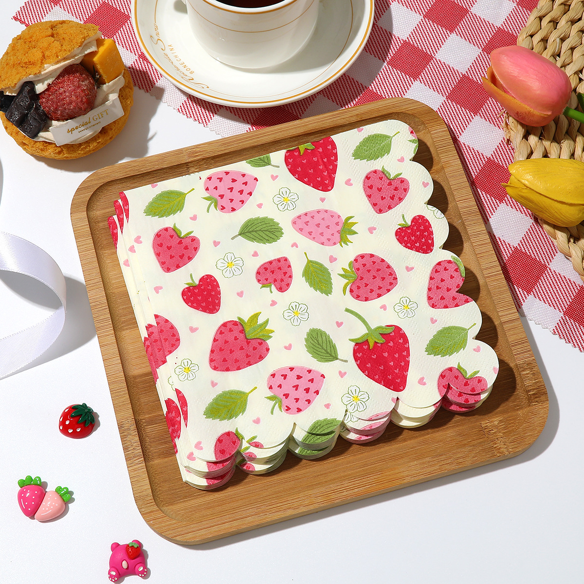 Baby Food For 2 Year Old - 20Pcs/bag Sweet Strawberry Theme Disposable Paper