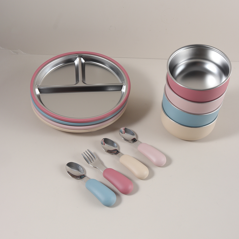 Baby Food Table - 4pcs/set Silicone Suction Bowl Plate Spoon
