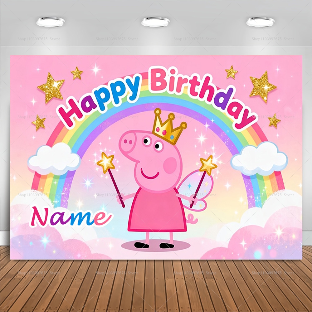Custom Name Peppa Pig Backdrop - Baby Food Name recensie en prijs