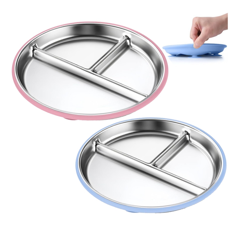2PCS Stainless Steel Kids Plat - Plate Suction Toddler recensie en prijs