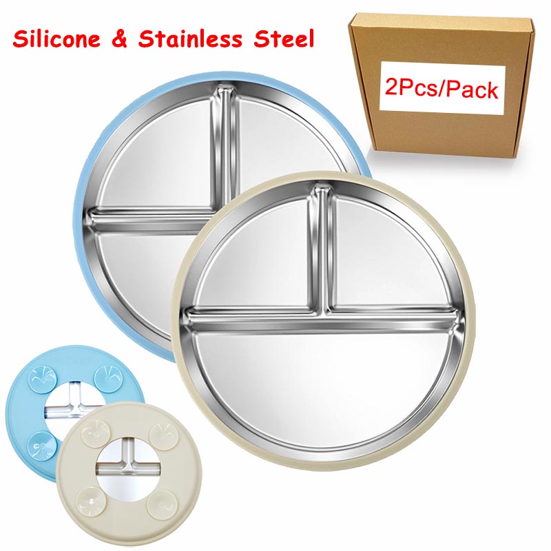 Stainless Steel Plate With Sil - Plate Suction Toddler recensie en prijs