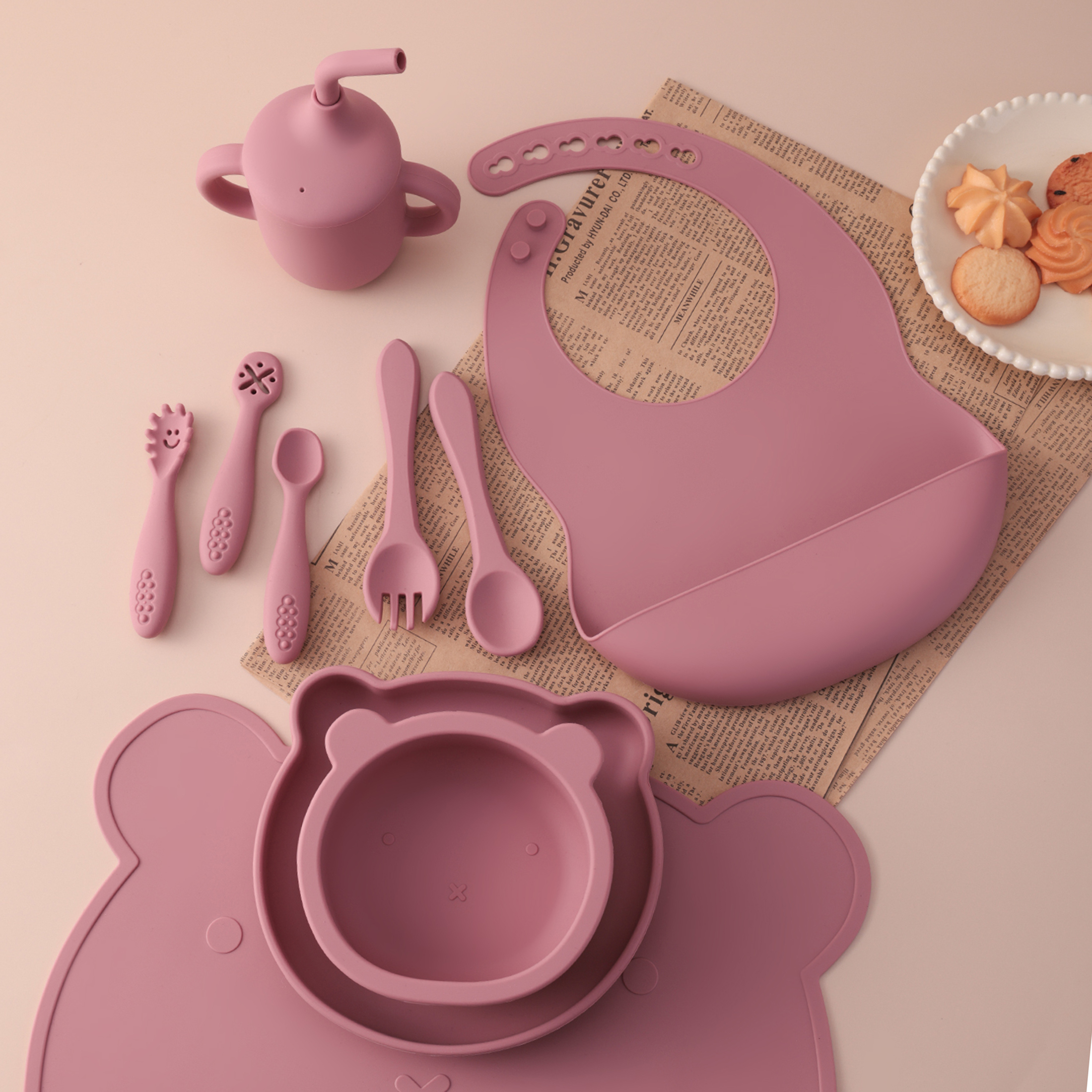 10PCS Silicone Baby Feeding Se - Plate Suction Toddler recensie en prijs
