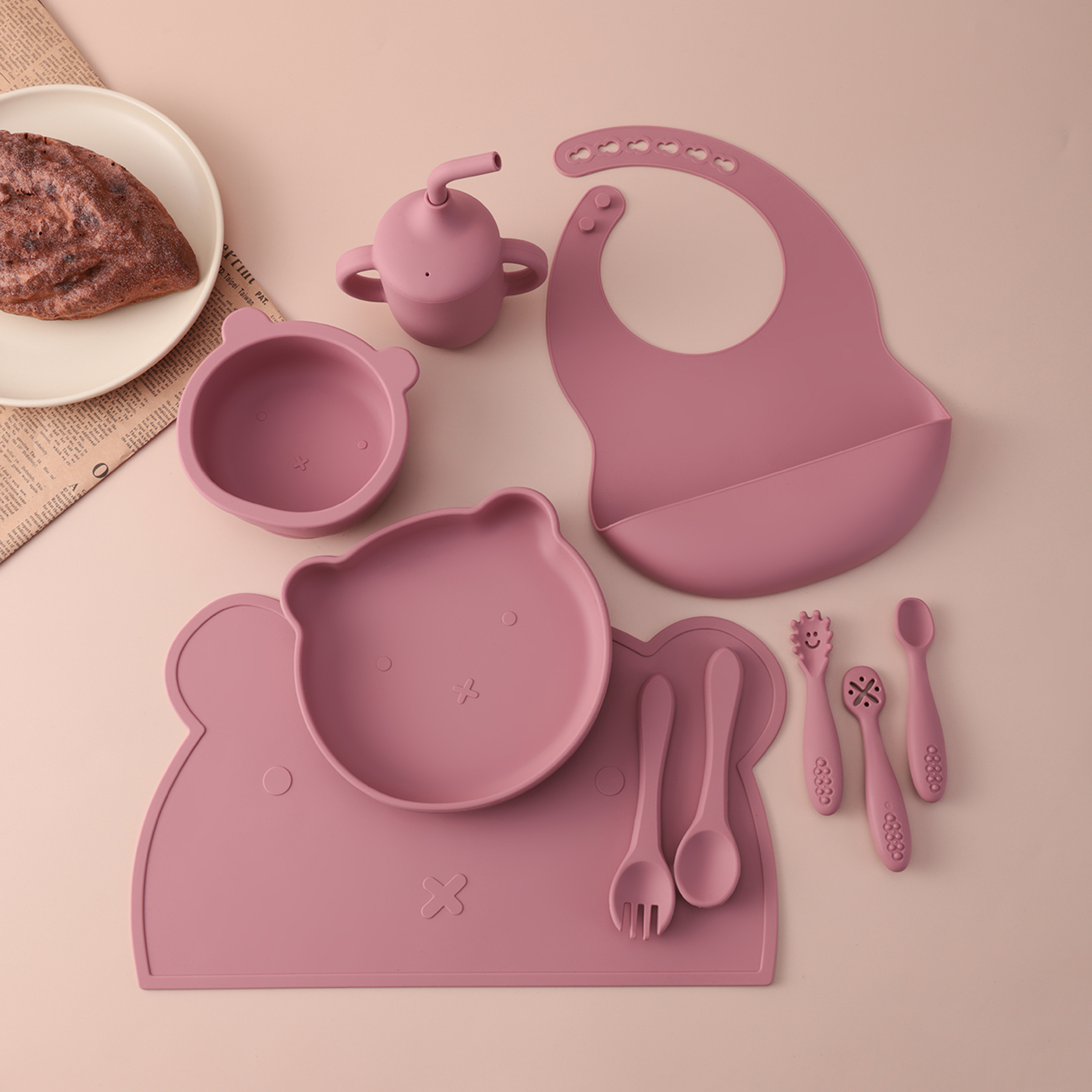 10PCS Silicone Baby Feeding Se - Plate Suction Toddler recensie en prijs
