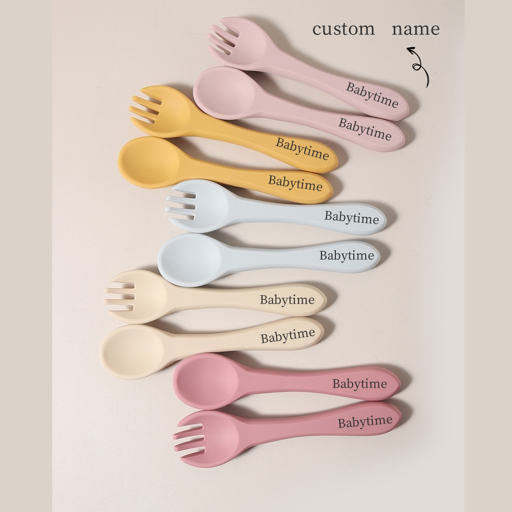 Custom Name 1 Pair Silicone Sp - Baby Food Name recensie en prijs