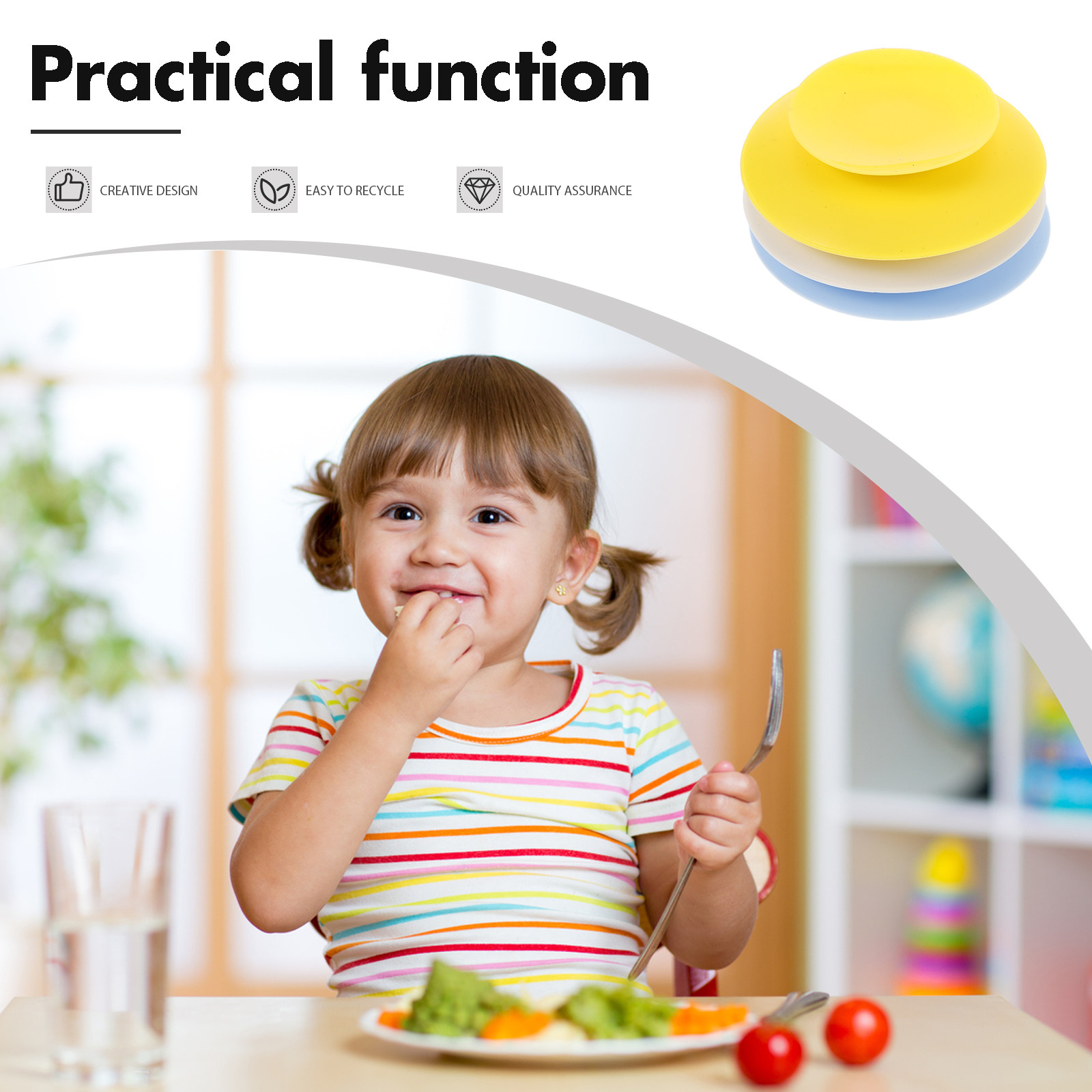 3Pcs Silicone Suction Bowl Dou - Plate Suction Toddler recensie en prijs