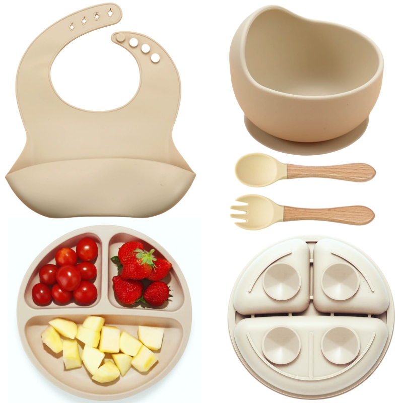 5Pcs Silicone Baby Feeding Set - Plate Suction Toddler recensie en prijs