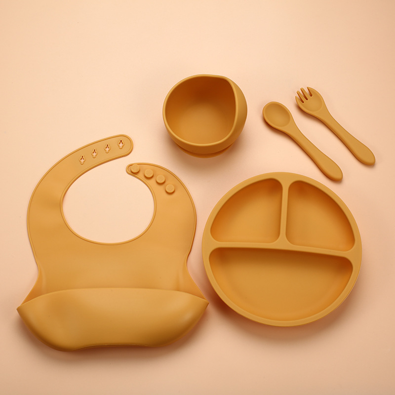 5Pcs Silicone Baby Feeding Set - Plate Suction Toddler recensie en prijs