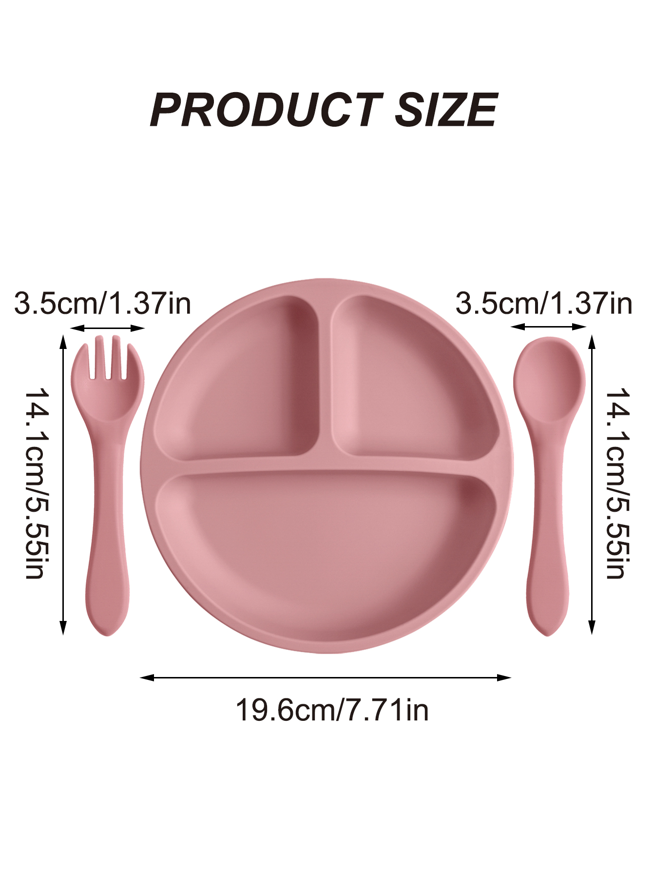 3PCS Silicone Baby Feeding Set - Plate Suction Toddler recensie en prijs